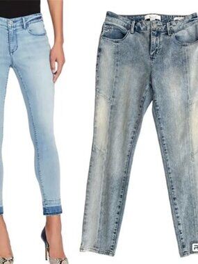 Skinnygirl Distressed Skinny Ankle Jeans - Light Blue (Size 27)